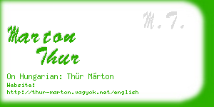 marton thur business card